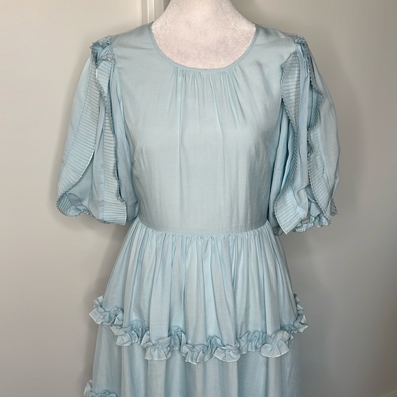 Rachel Parcell Ruffle Sleeve Dress Size XS Spring Baby Light Blue - Picture 3 of 16
